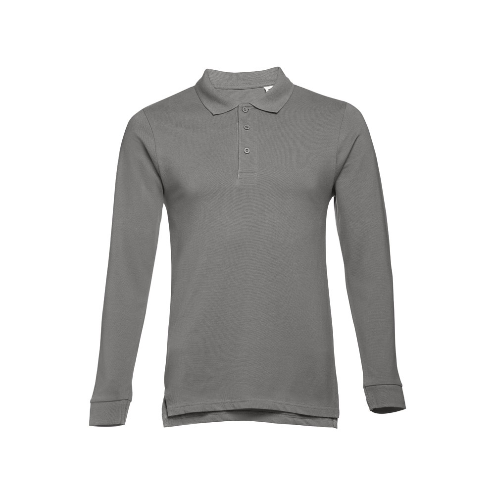 THC BERN II. Polo de manga comprida para homem em algodão cardado