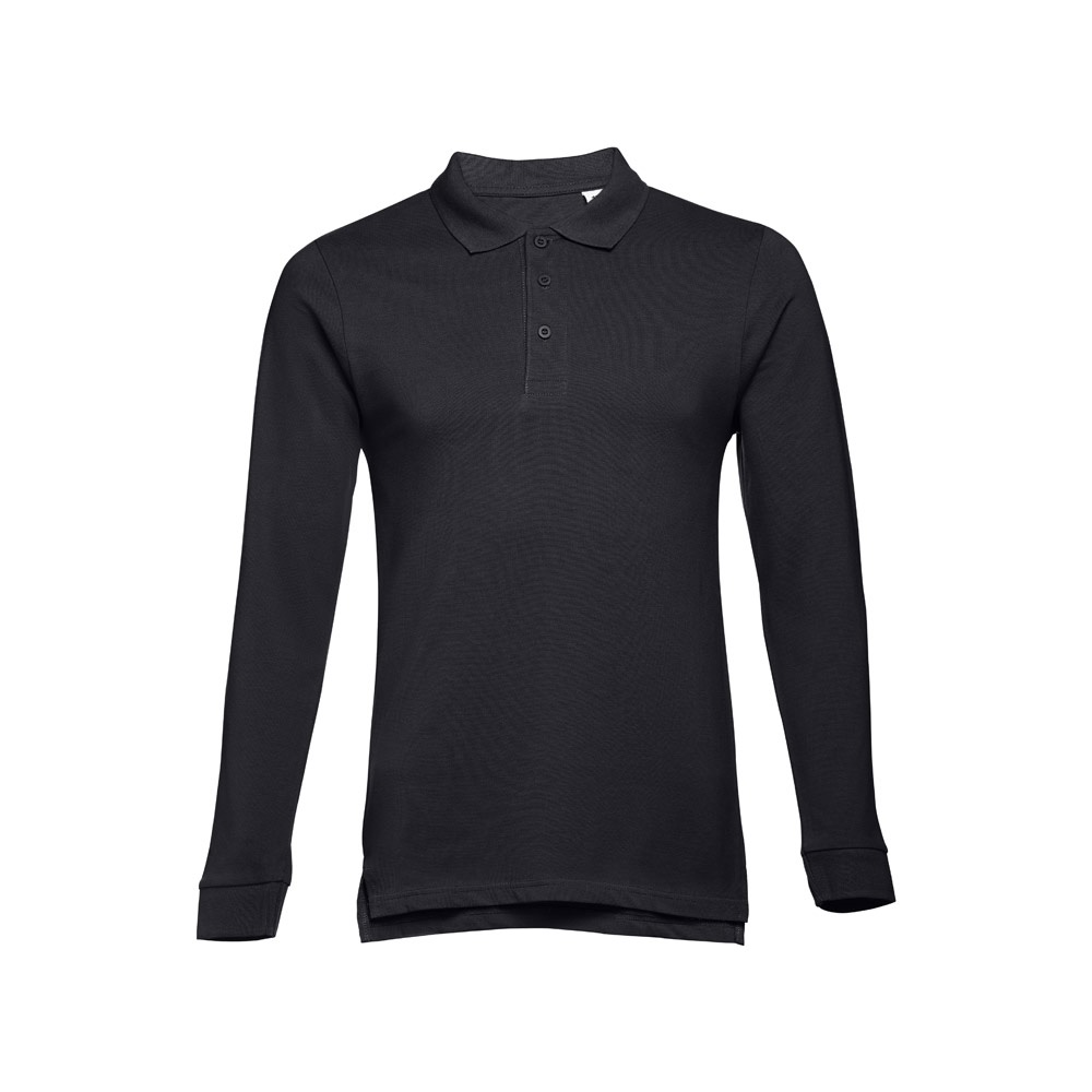 THC BERN II. Polo de manga comprida para homem em algodão cardado