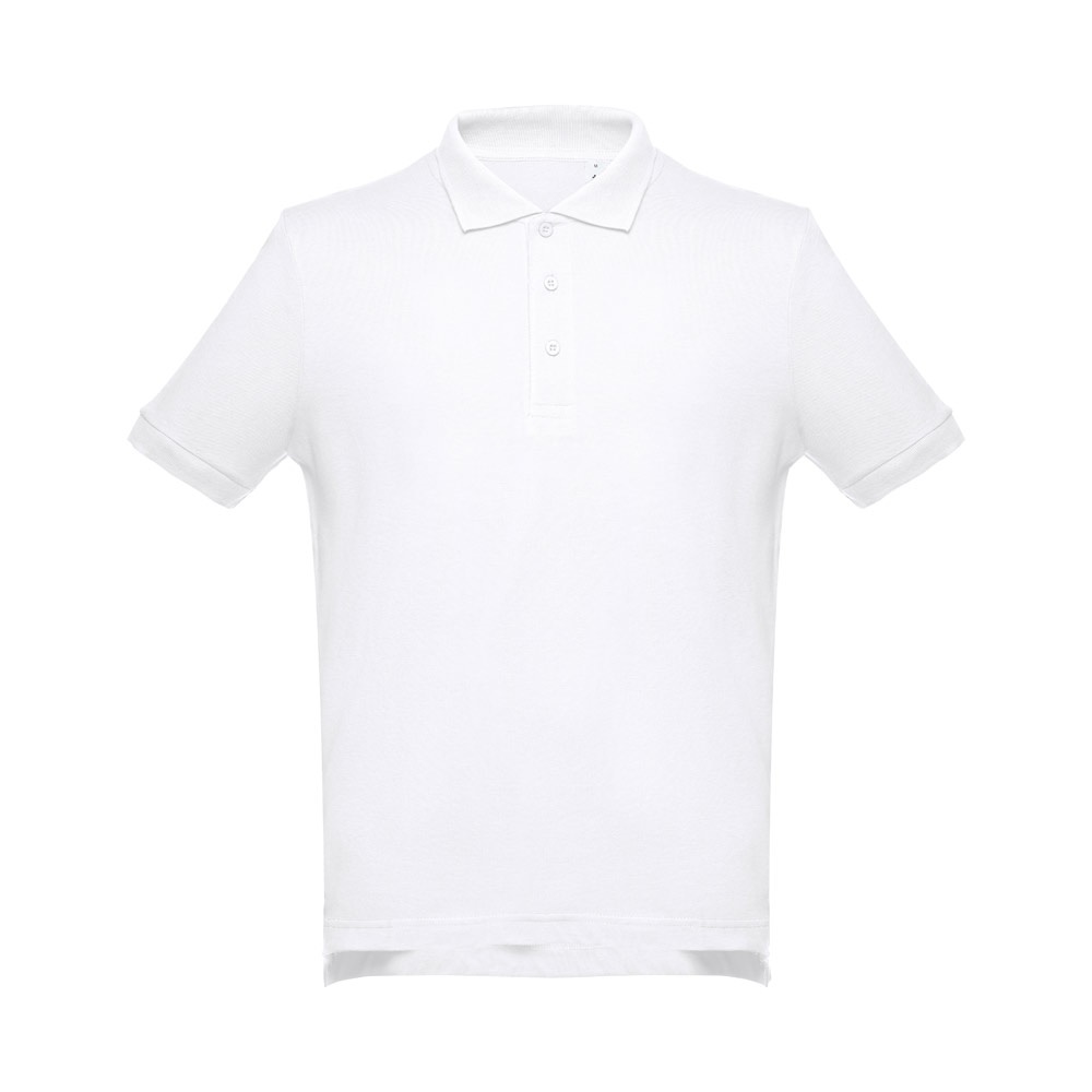 THC ADAM WH. Polo à manches courtes en coton pour hommes. Couleur blanche