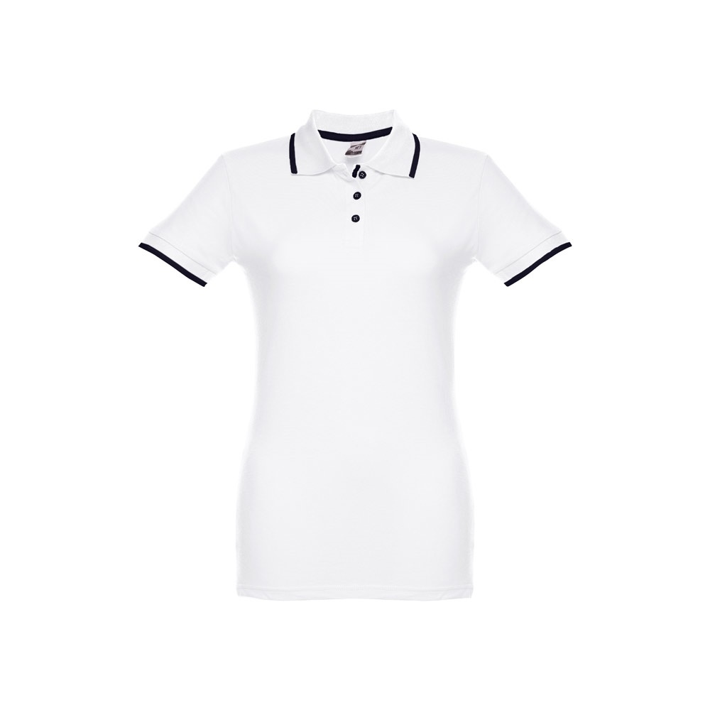 THC ROME WOMEN WH. Polo bicolore en coton pour femme