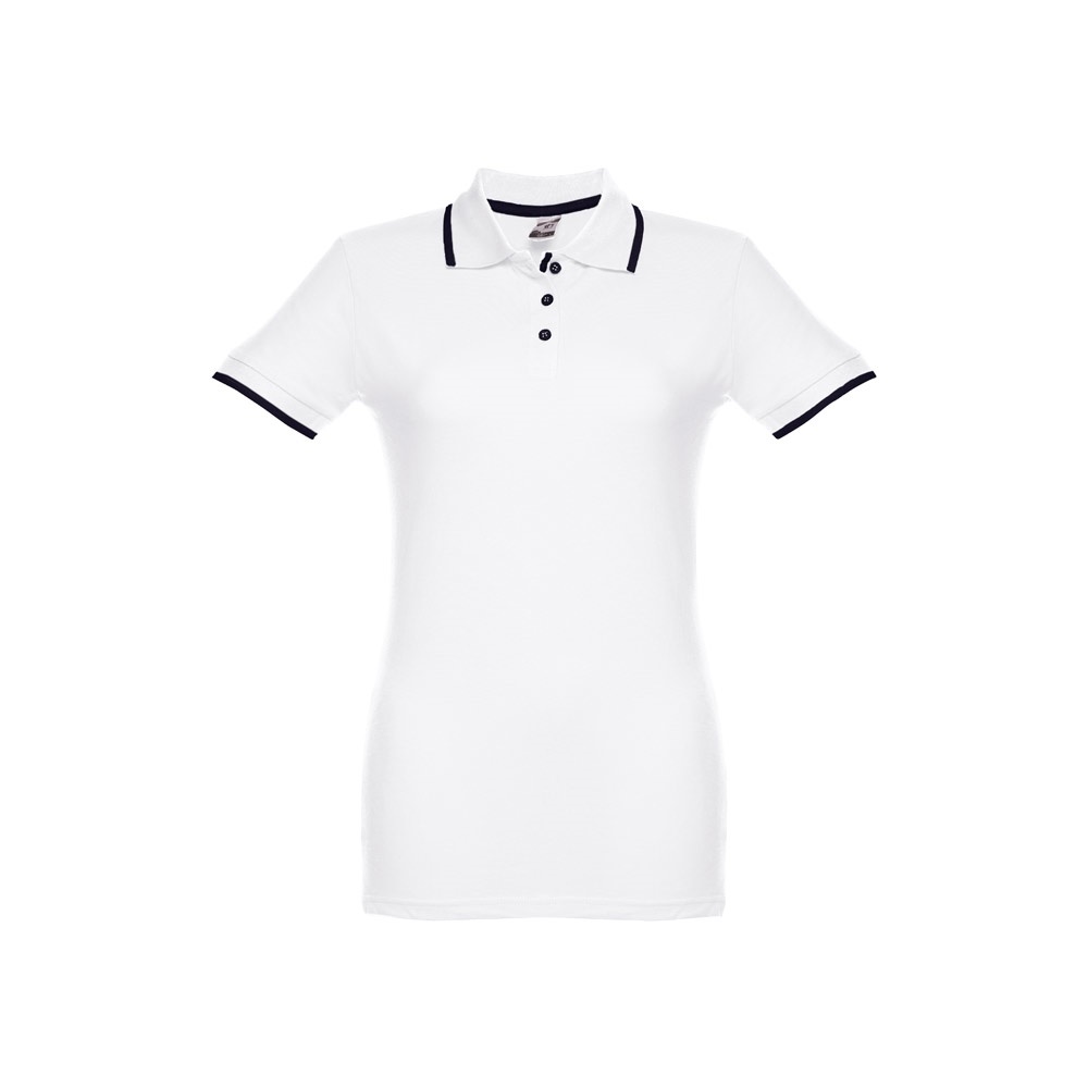 THC ROME WOMEN WH. Polo bicolor para senhora em algodão