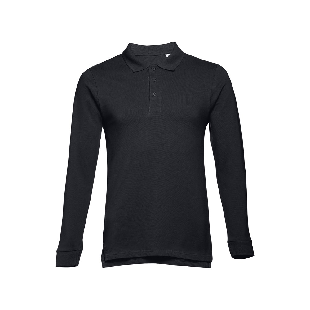 THC BERN. Polo de manga comprida para homem em algodão cardado