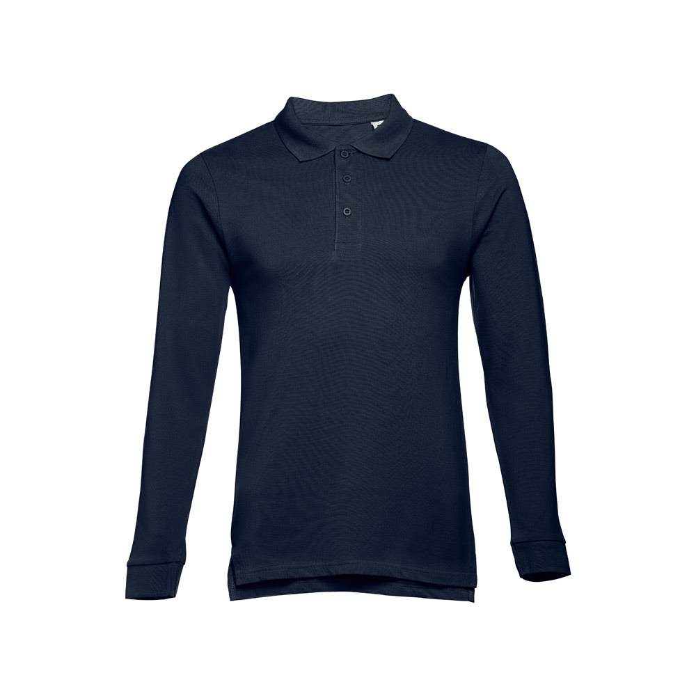THC BERN. Polo de manga comprida para homem em algodão cardado