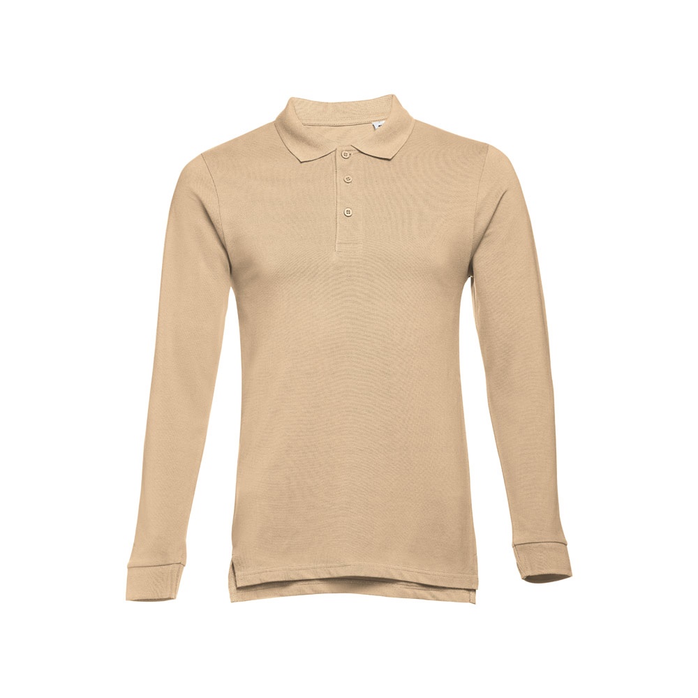 THC BERN. Polo de manga comprida para homem em algodão cardado