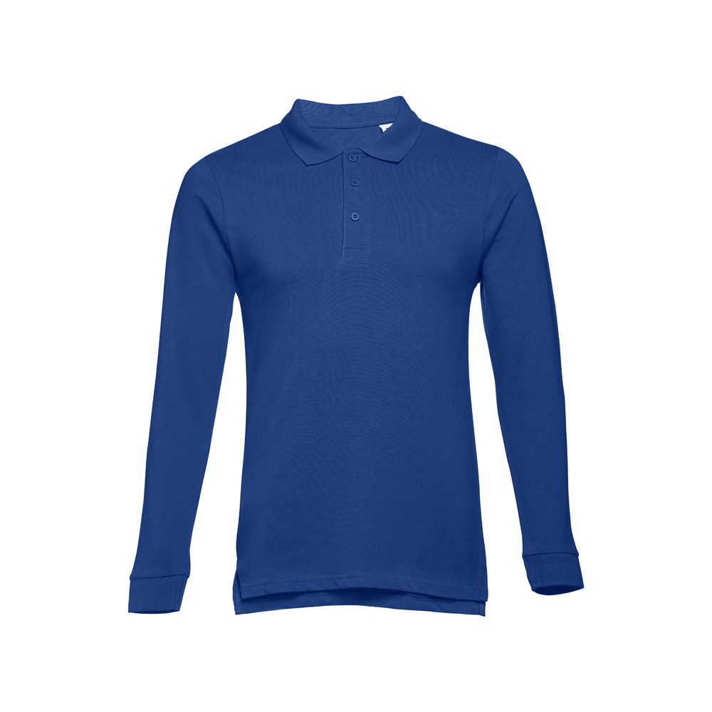 THC BERN. Polo de manga comprida para homem em algodão cardado