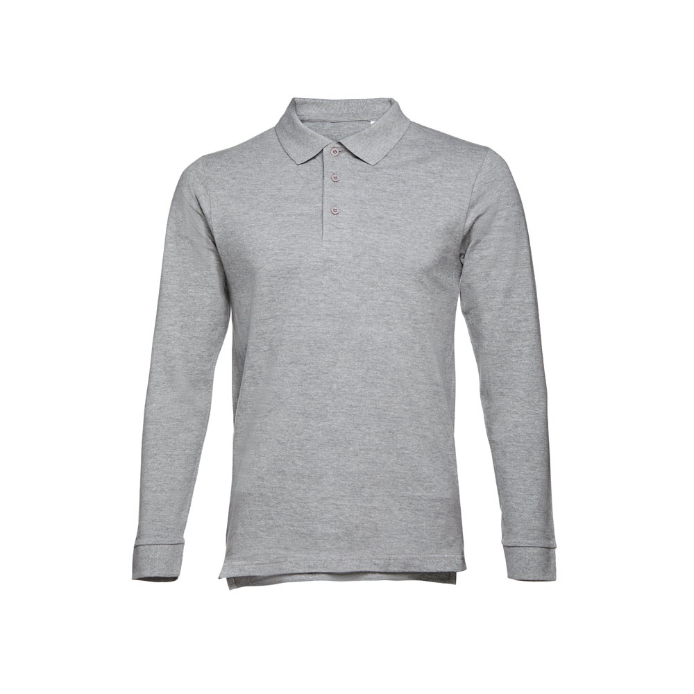 THC BERN. Polo de manga comprida para homem em algodão cardado