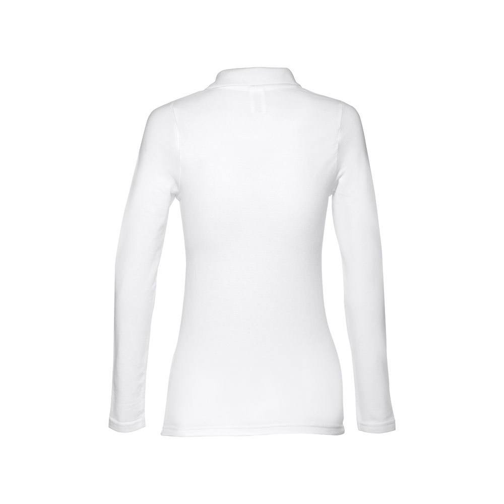 THC BERN WOMEN WH. Polo à manches longues pour femmes en coton cardé