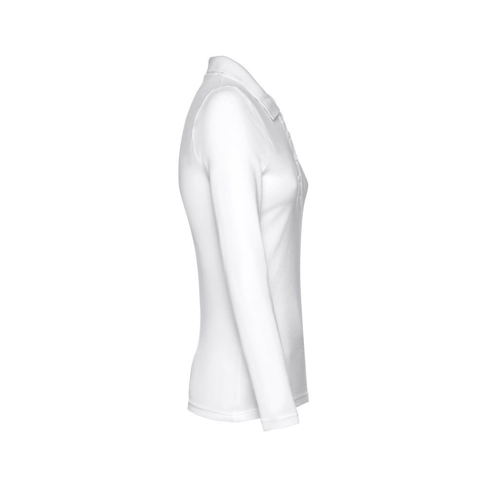 THC BERN WOMEN WH. Polo à manches longues pour femmes en coton cardé
