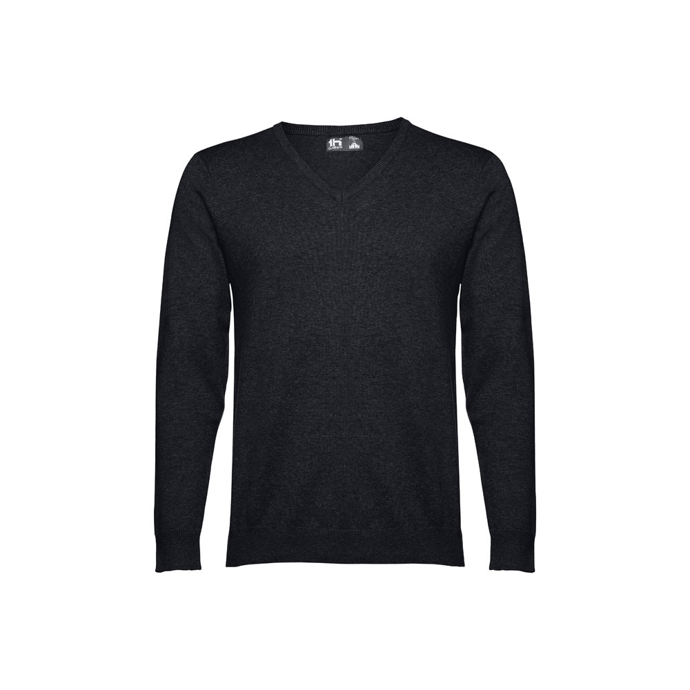 THC MILAN. Pullover com decote em" V" para homem em algodão e poliamida