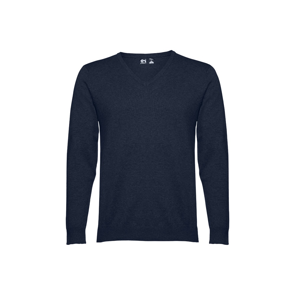 THC MILAN. Pullover com decote em" V" para homem em algodão e poliamida
