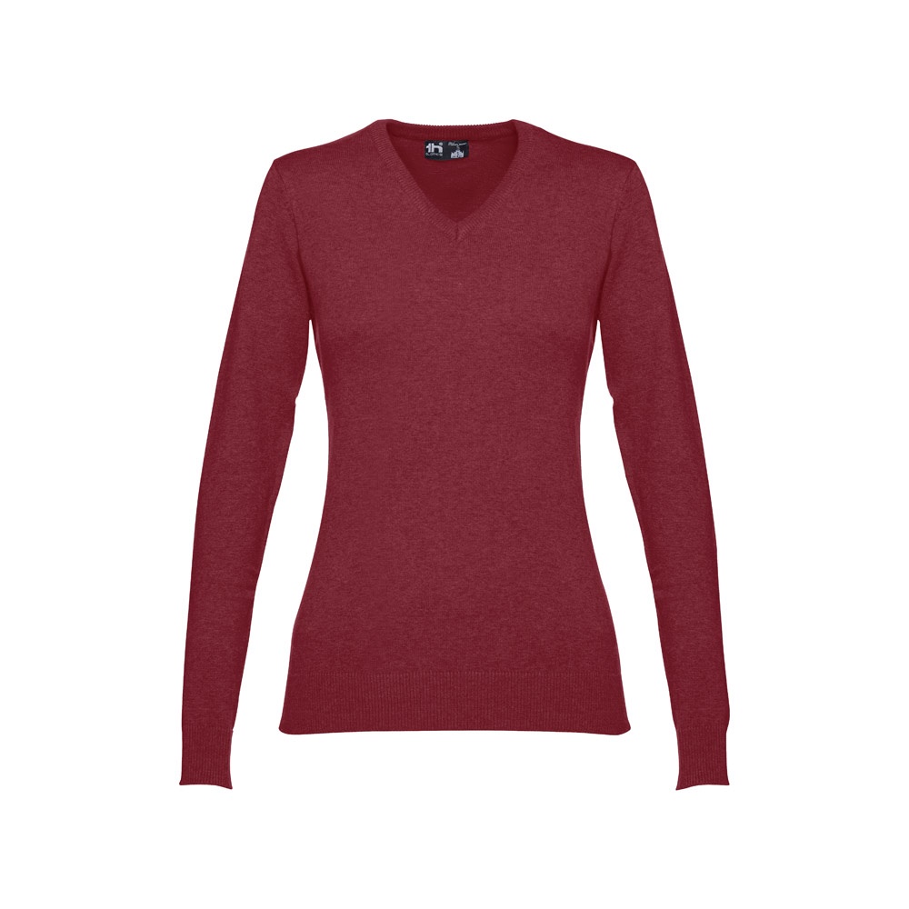 THC MILAN WOMEN. Pullover com decote em" V" para senhora em algodão e poliamida
