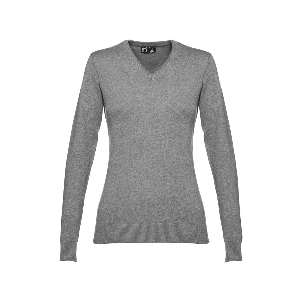 THC MILAN WOMEN. Pullover com decote em" V" para senhora em algodão e poliamida