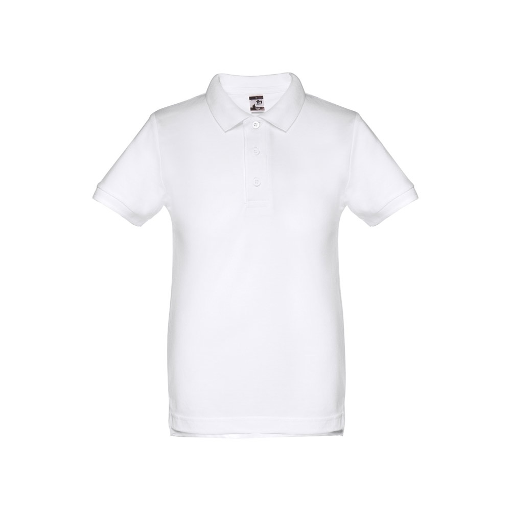 THC ADAM KIDS WH. Polo à manches courtes pour enfants (unisexe). Couleur blanche