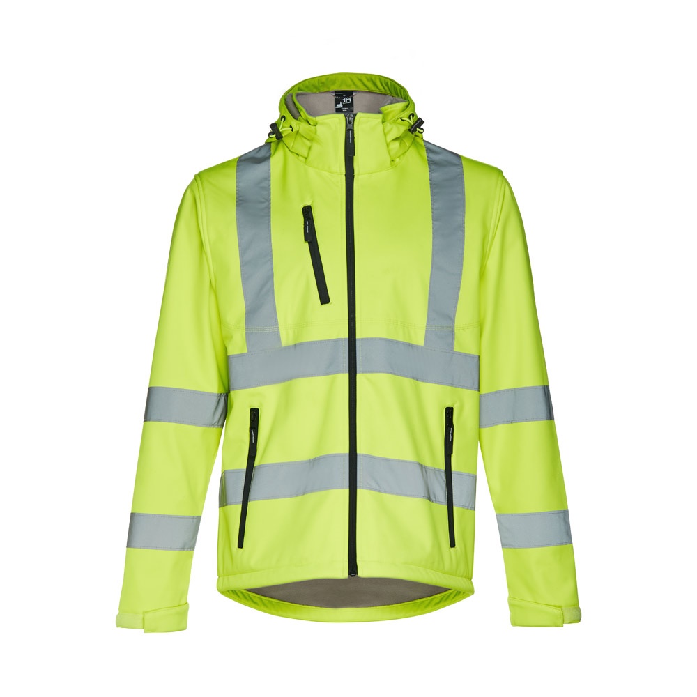 THC ZAGREB WORK. Casaco unissexo softshell de alta-visibilidade