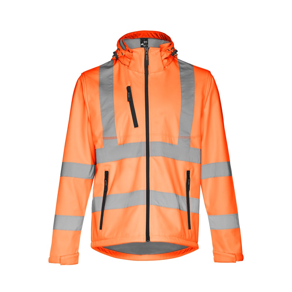 THC ZAGREB WORK. Casaco unissexo softshell de alta-visibilidade