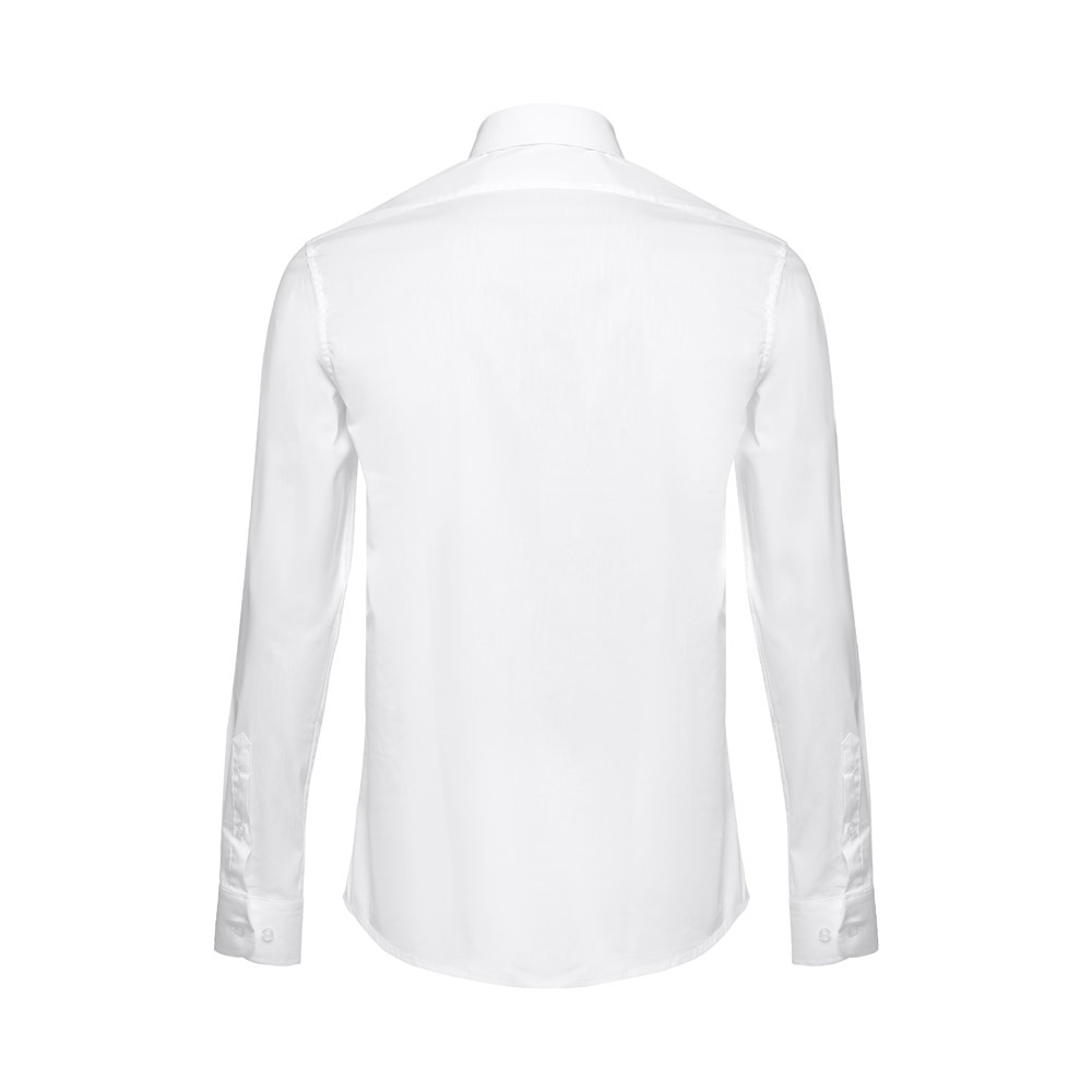 THC PARIS WH. Chemise en popeline à manches longues pour hommes.Couleur blanche