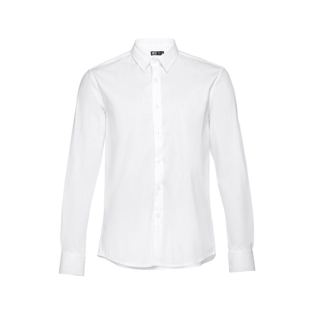 THC PARIS WH. Camisa popelina de manga comprida para homem. Cor branca