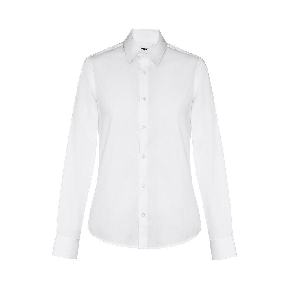 THC PARIS WOMEN WH. Camisa popelina de manga comprida para senhora. Cor branca