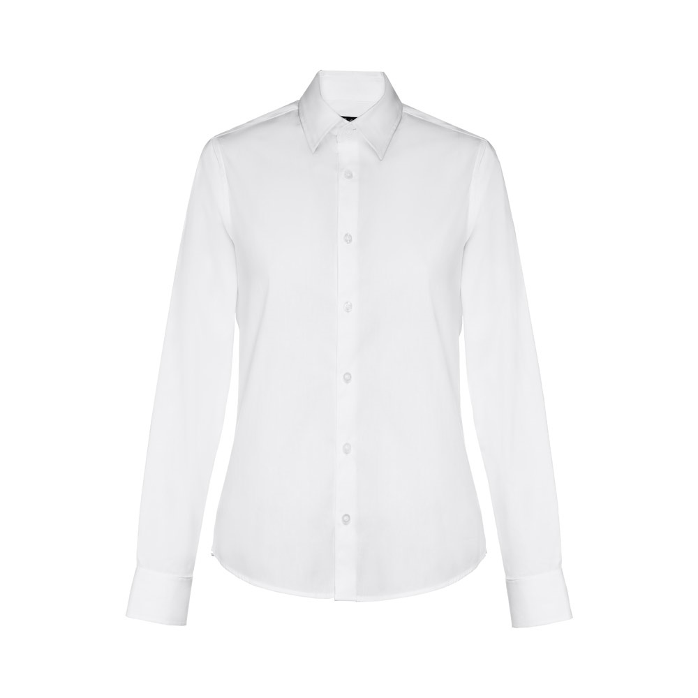 THC PARIS WOMEN WH. Camisa popelina de manga comprida para senhora. Cor branca