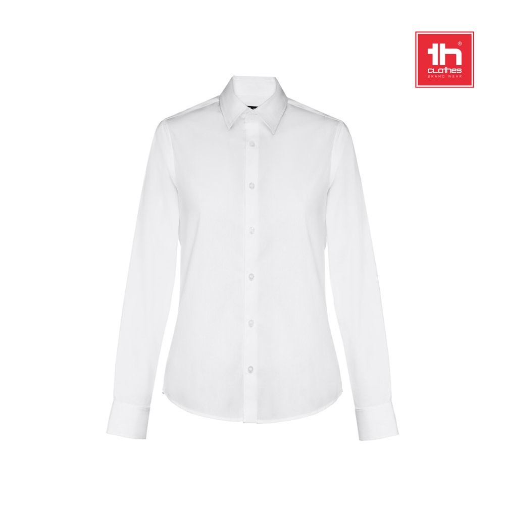 THC PARIS WOMEN WH. Chemise en popeline à manches longues pour femmes. Couleur blanche