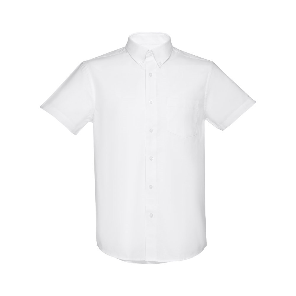 THC LONDON WH. Chemise oxford à manches courtes pour homme. Couleur blanche
