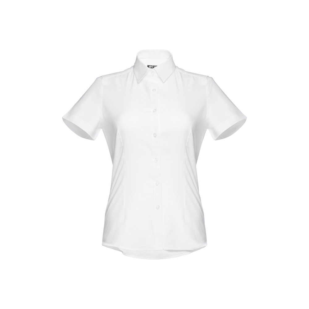 THC LONDON WOMEN WH. Camisa oxford de manga curta para senhora. Cor branca