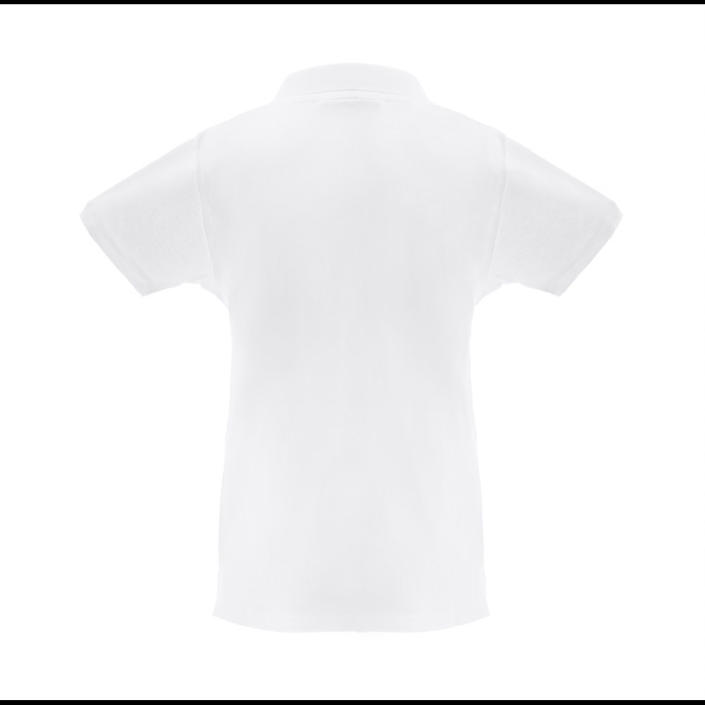 THC MONACO WOMEN WH. Polo de manga curta para mulher em algodão cardado