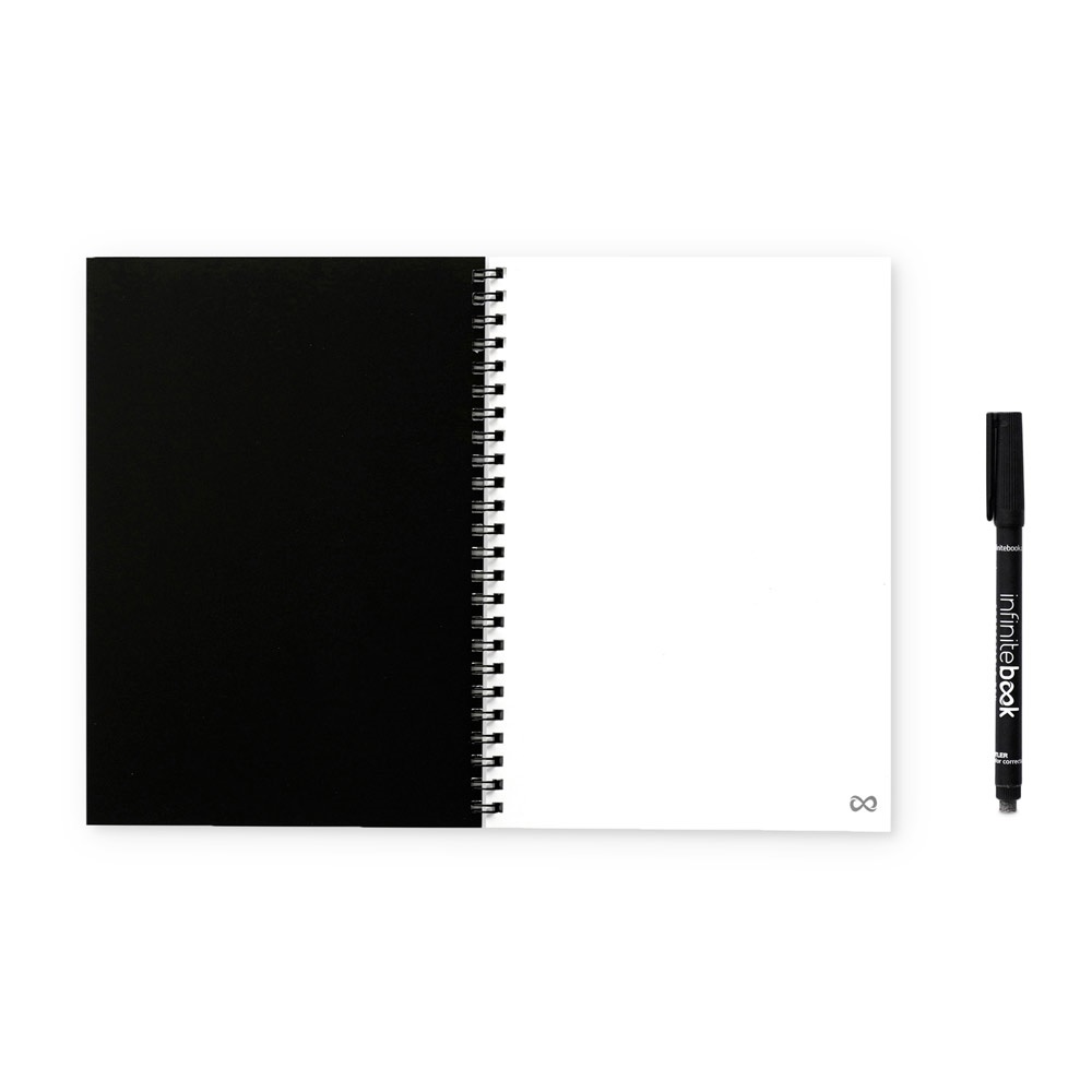 HARDCOVER A5 INFINITEBOOK - FULL COLOUR. Bloc-notes A5 « Infinitebook » avec couverture rigide, personnalisable en une couleur sur la couverture et au dos