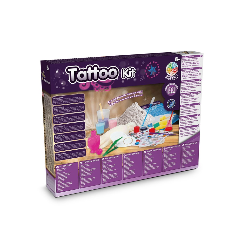 Tattoo Factory Kit III. Jeu éducatif livré avec un sac cadeau en papier kraft (115 g/m²)