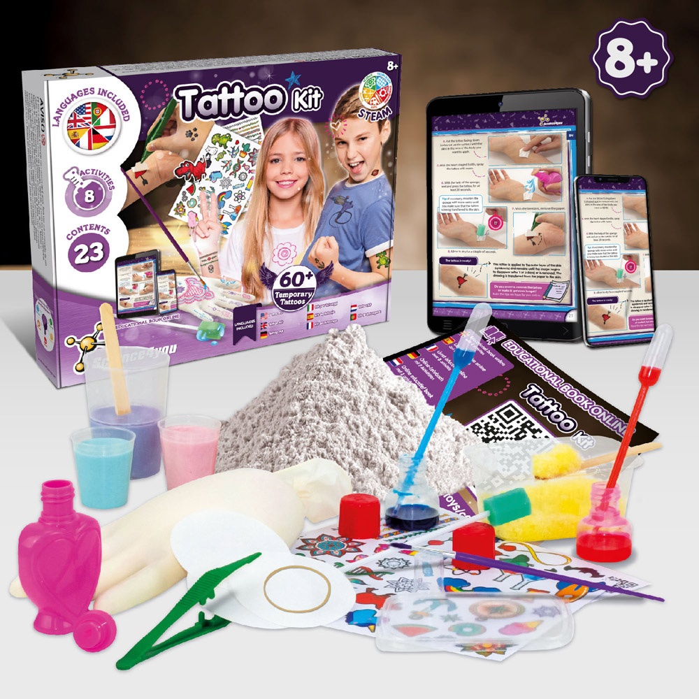 Tattoo Factory Kit III. Jeu éducatif livré avec un sac cadeau en papier kraft (115 g/m²)