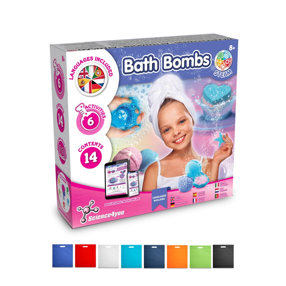 Bath Bombs Kit IV. Jouet éducatif livré avec un sac cadeau en non-tissé (80 g/m²)