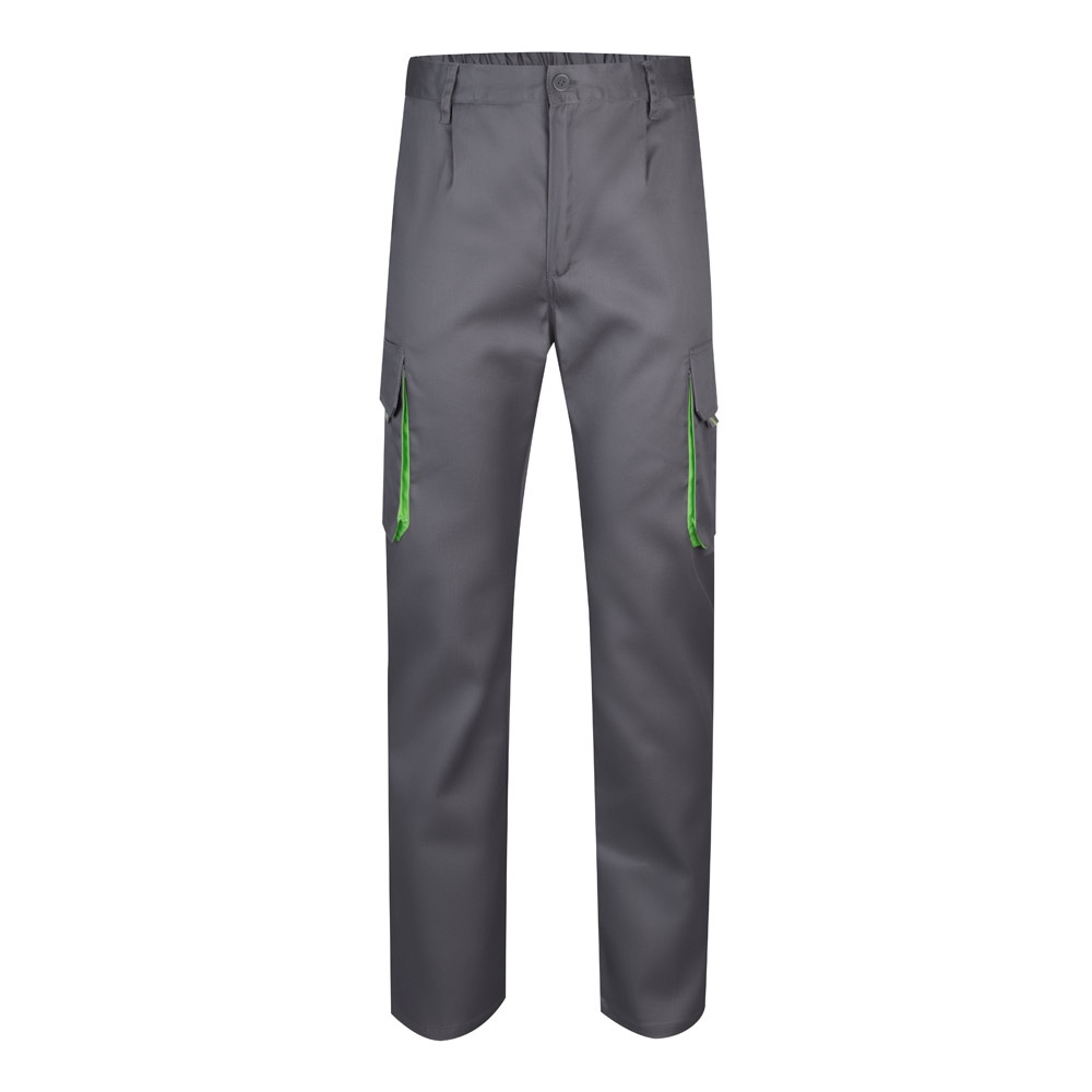 VL HYPNOS. Calças bicolor em sarja multibolsos (200g/m²), em algodão (35%) e poliéster (65%)