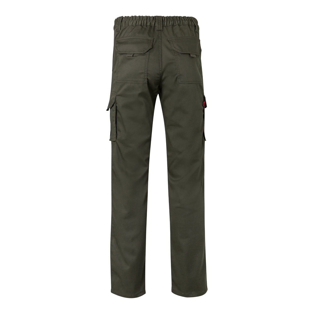 VL PAN. Pantalon stretch, multipoches (290g/m²), en coton (46%), EME (38%) et polyester (16%)