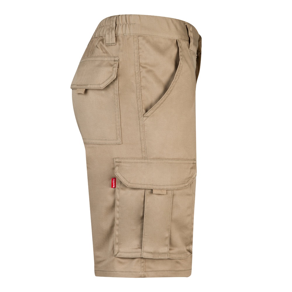 VL HEBE. Bermuda stretch, multipoches (240g/m²), en coton (46%), EME (38%) et polyester (16%)