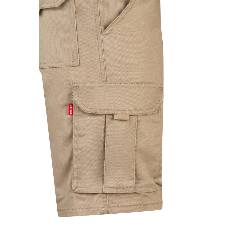 VL HEBE. Bermuda stretch, multipoches (240g/m²), en coton (46%), EME (38%) et polyester (16%)