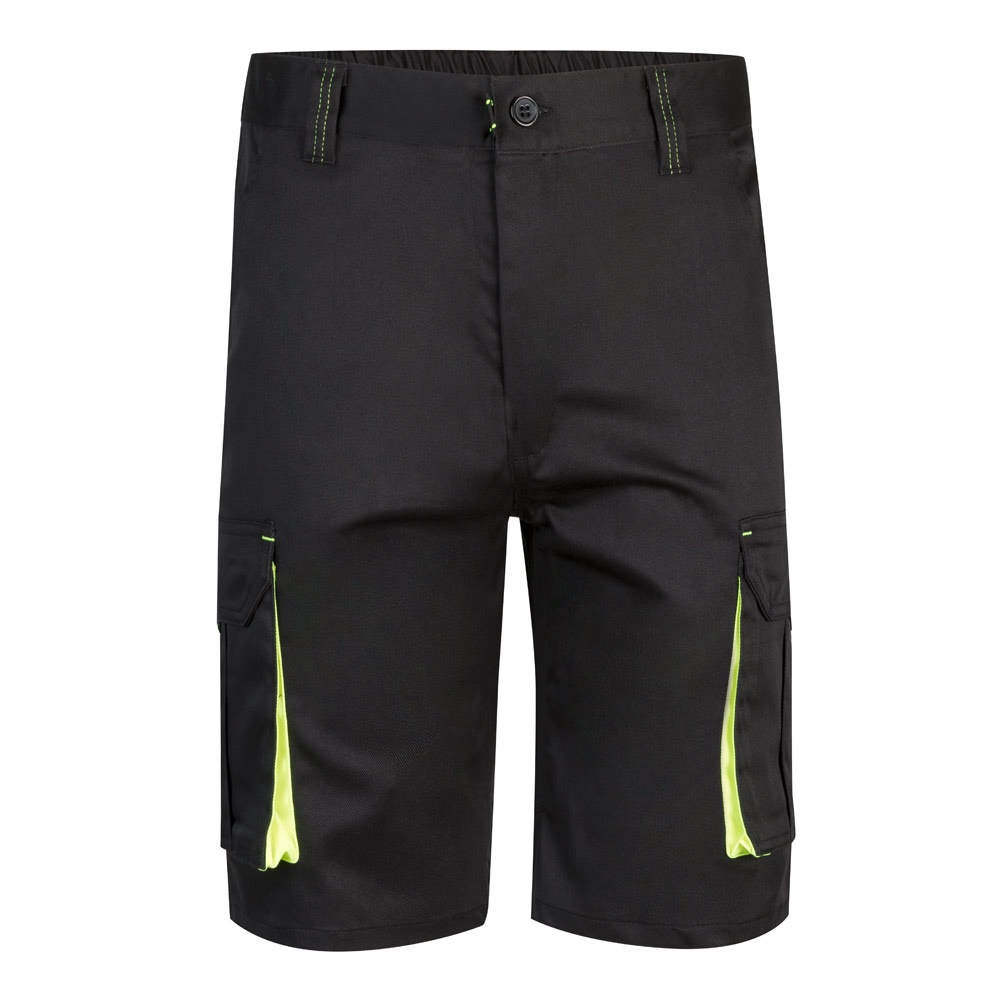 VL HEMERA. Bermudas stretch bicolor multibolsos (240g/m²), em algodão (46%), EME (38%) e poliéster (16%)