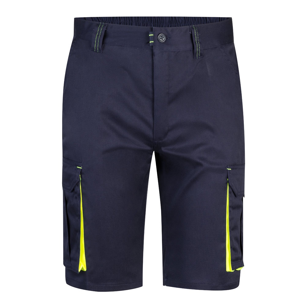 VL HEMERA. Bermudas stretch bicolor multibolsos (240g/m²), em algodão (46%), EME (38%) e poliéster (16%)