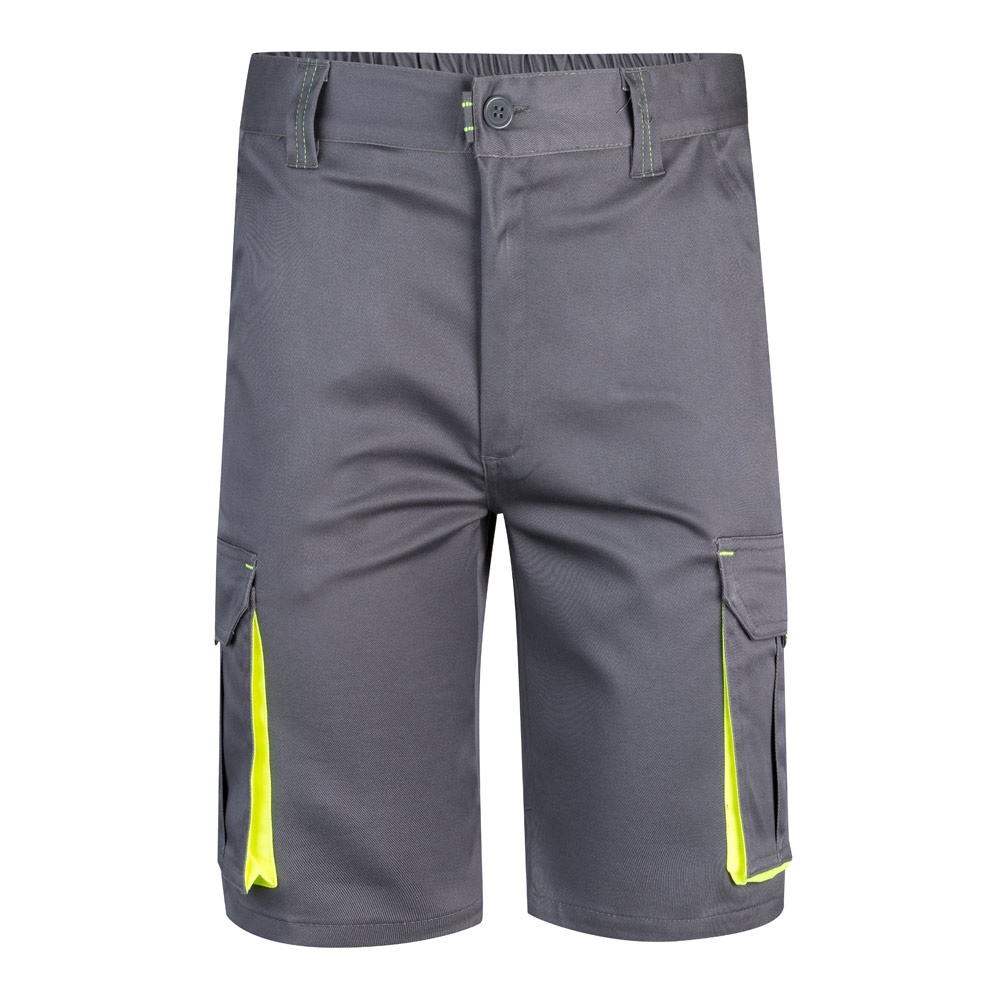 VL HEMERA. Bermudas stretch bicolor multibolsos (240g/m²), em algodão (46%), EME (38%) e poliéster (16%)