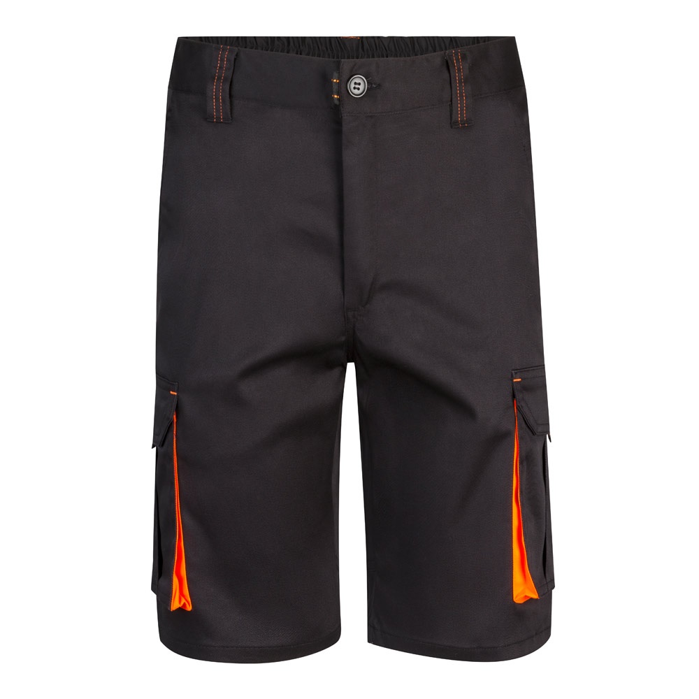 VL HEMERA. Bermudas stretch bicolor multibolsos (240g/m²), em algodão (46%), EME (38%) e poliéster (16%)