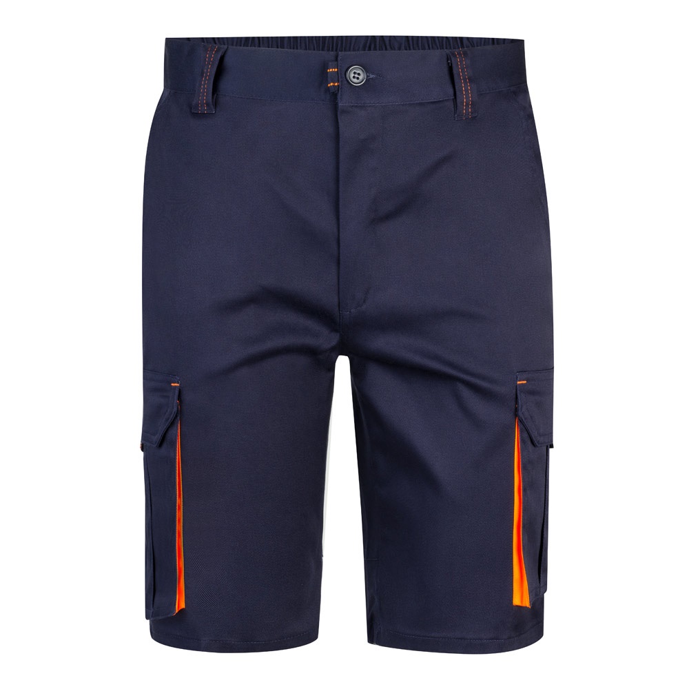 VL HEMERA. Bermudas stretch bicolor multibolsos (240g/m²), em algodão (46%), EME (38%) e poliéster (16%)