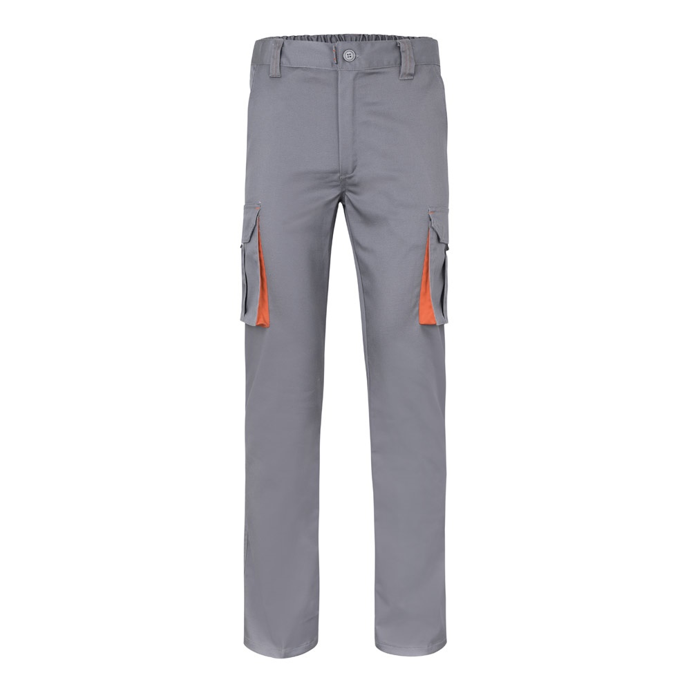 VL FIDES. Calças stretch bicolor multibolsos (240g/m²), em algodão (46%), EME (38%) e poliéster (16%)