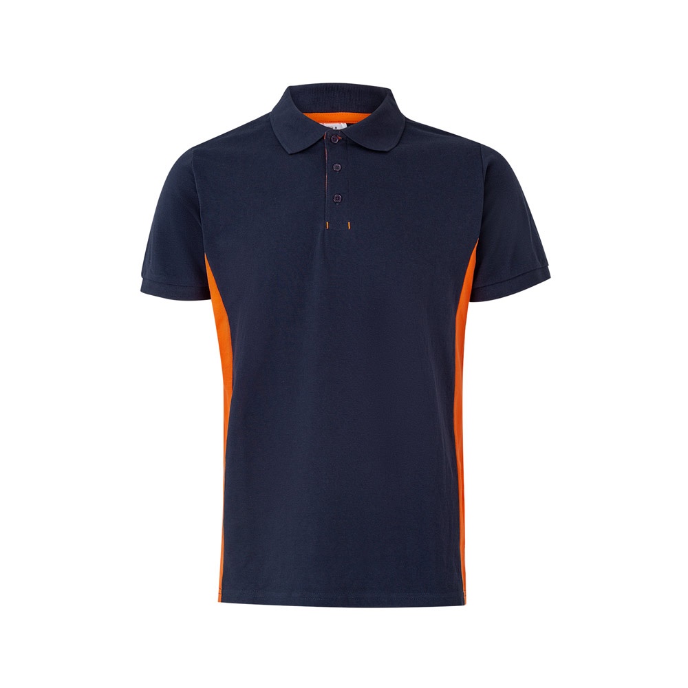 VL SUPAY. Polo piqué bicolor (180g/m²) manga curta, em algodão (60%) e poliéster (40%)