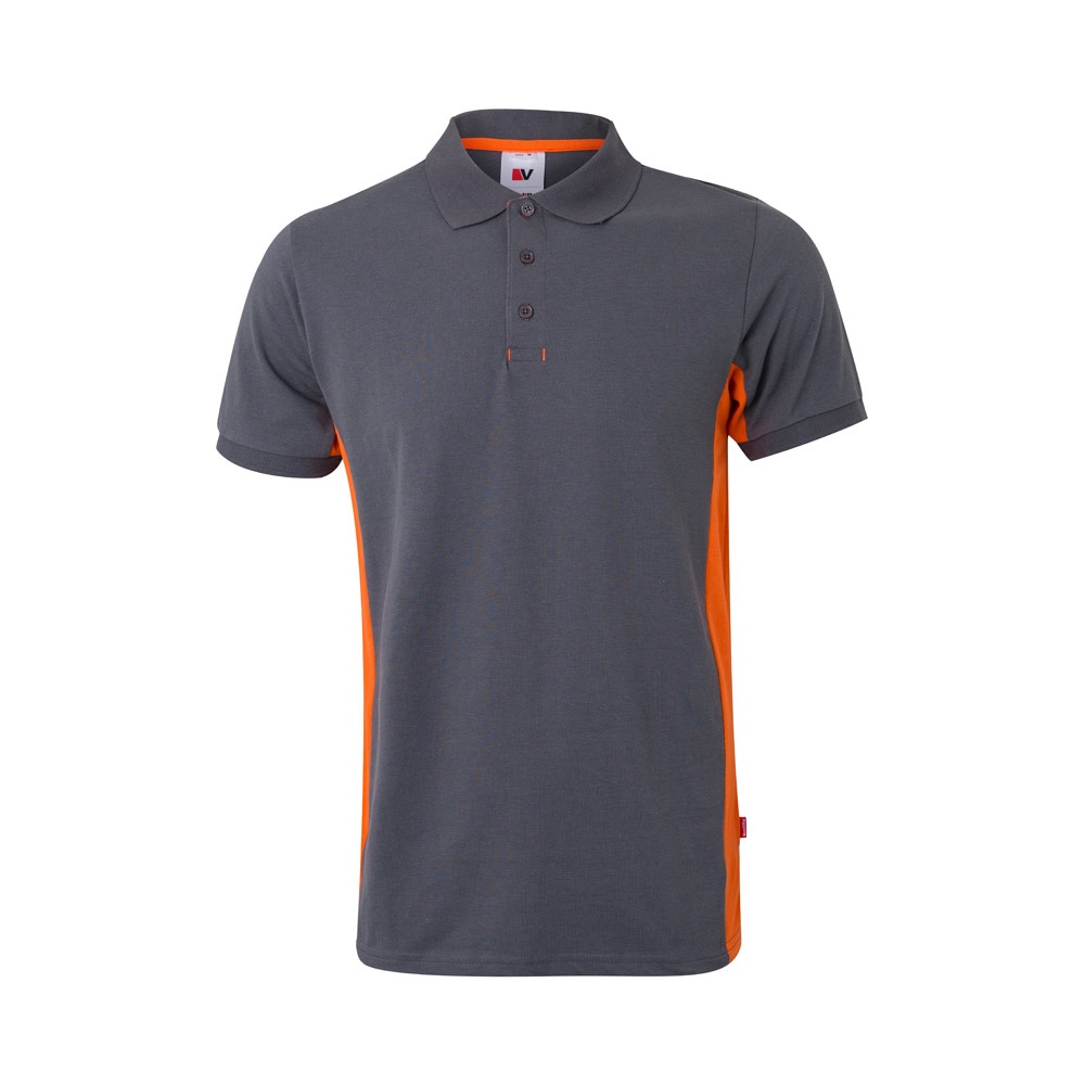VL SUPAY. Polo piqué bicolor (180g/m²) manga curta, em algodão (60%) e poliéster (40%)