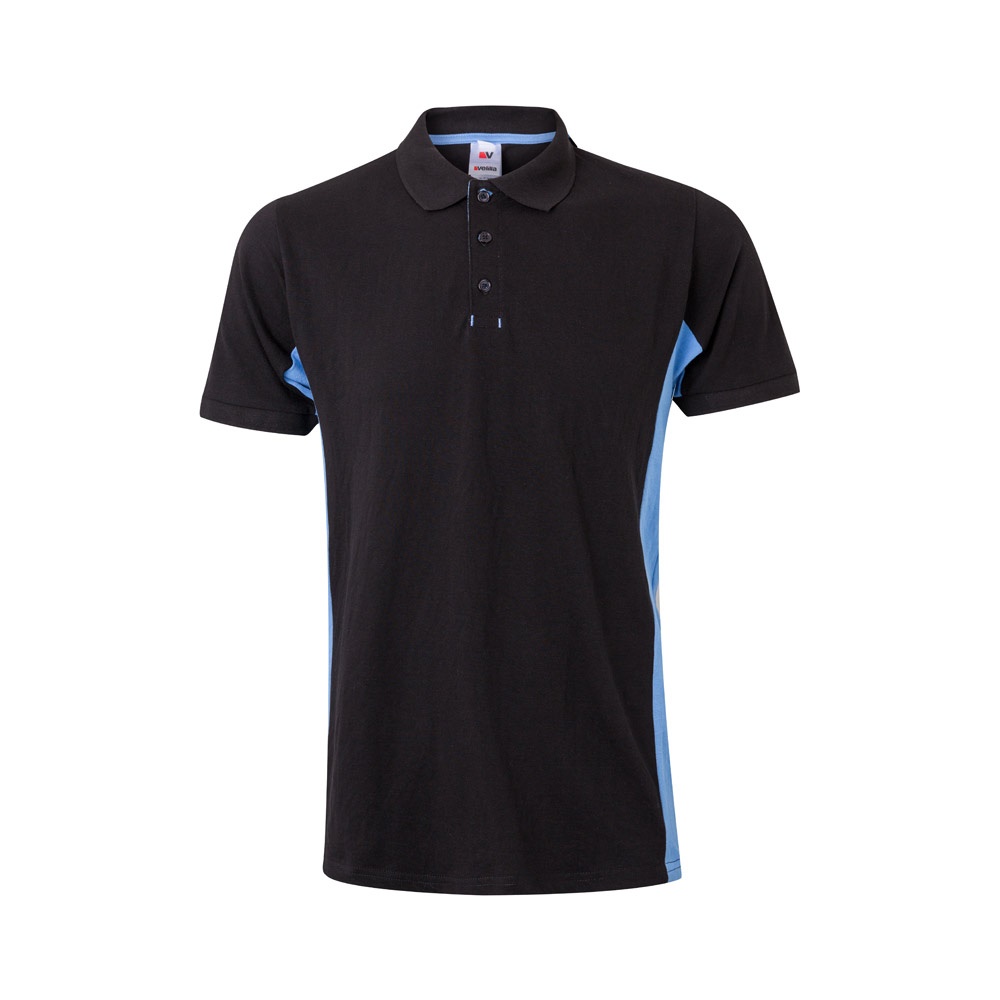 VL SUPAY. Polo piqué bicolor (180g/m²) manga curta, em algodão (60%) e poliéster (40%)