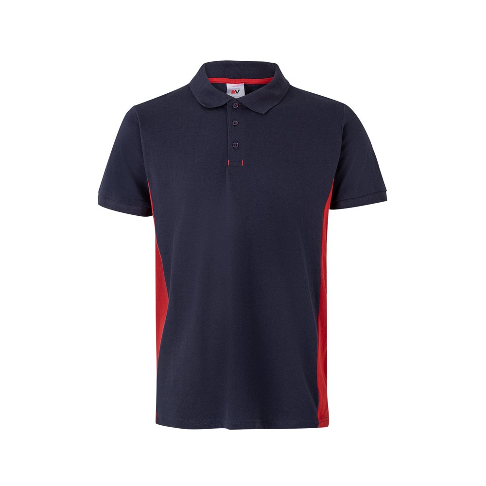 VL SUPAY. Polo piqué bicolor (180g/m²) manga curta, em algodão (60%) e poliéster (40%)