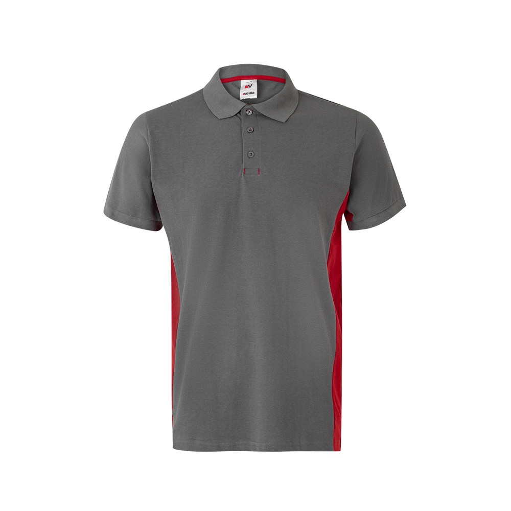 VL SUPAY. Polo piqué bicolor (180g/m²) manga curta, em algodão (60%) e poliéster (40%)