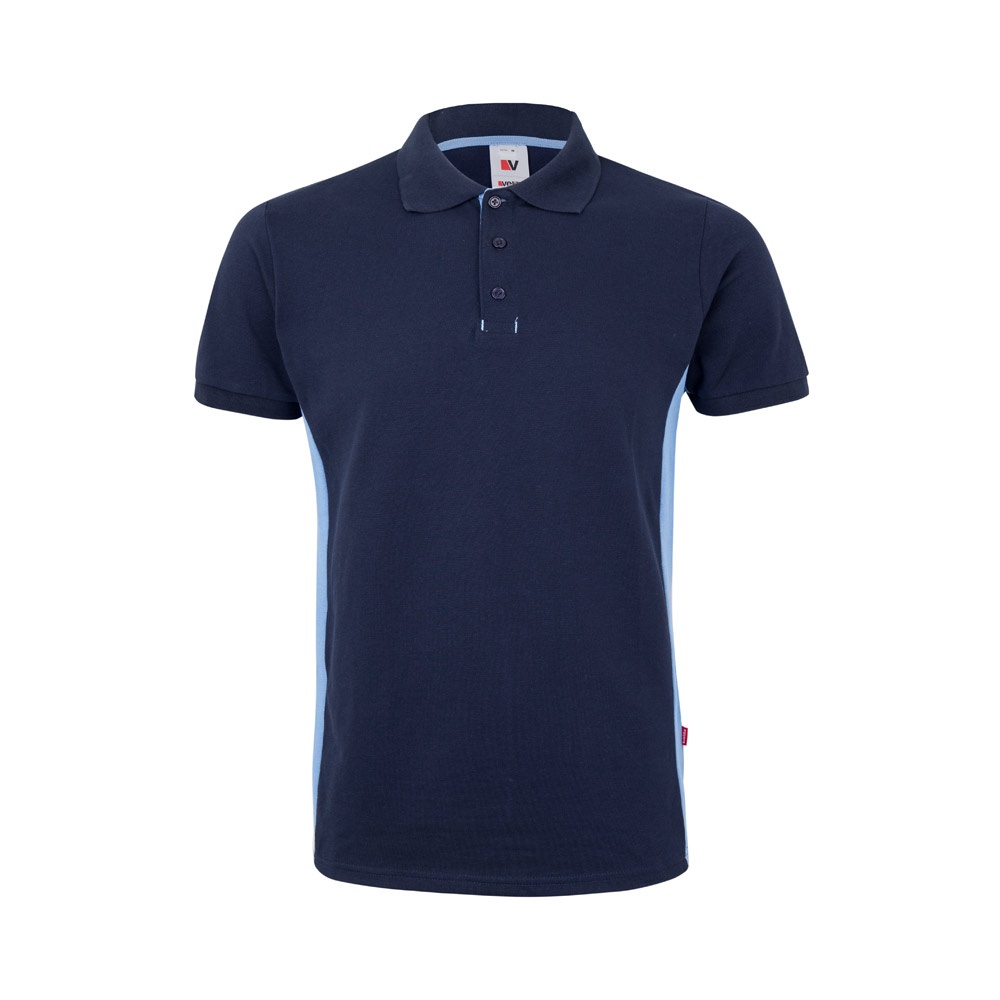VL SUPAY. Polo piqué bicolor (180g/m²) manga curta, em algodão (60%) e poliéster (40%)