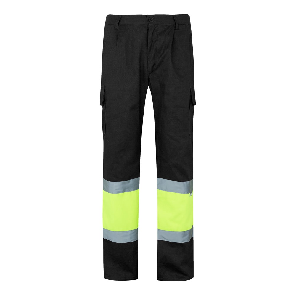 VL ATHENA. Calças bicolor em sarja (210g/m²), forradas, multibolsos, em algodão (20%) e poliéster (80%)