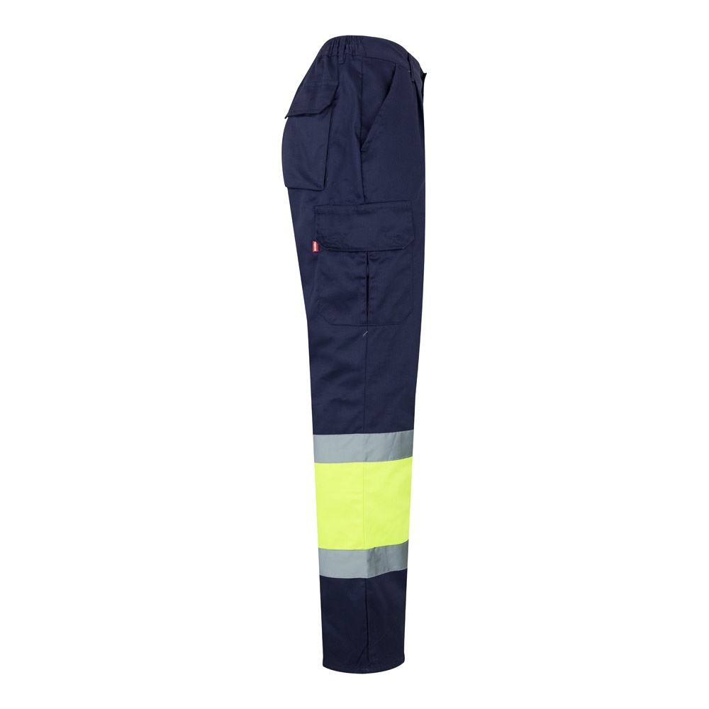 VL ATHENA. Pantalon bicolore en sergé (210g/m²), doublé, multi-poches, en coton (20%) et polyester (80%)