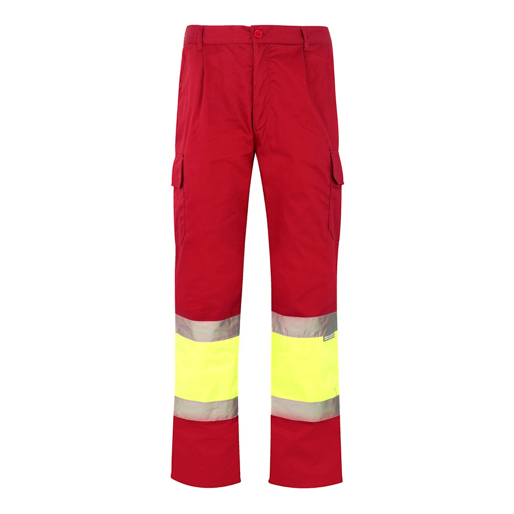 VL ATHENA. Calças bicolor em sarja (210g/m²), forradas, multibolsos, em algodão (20%) e poliéster (80%)